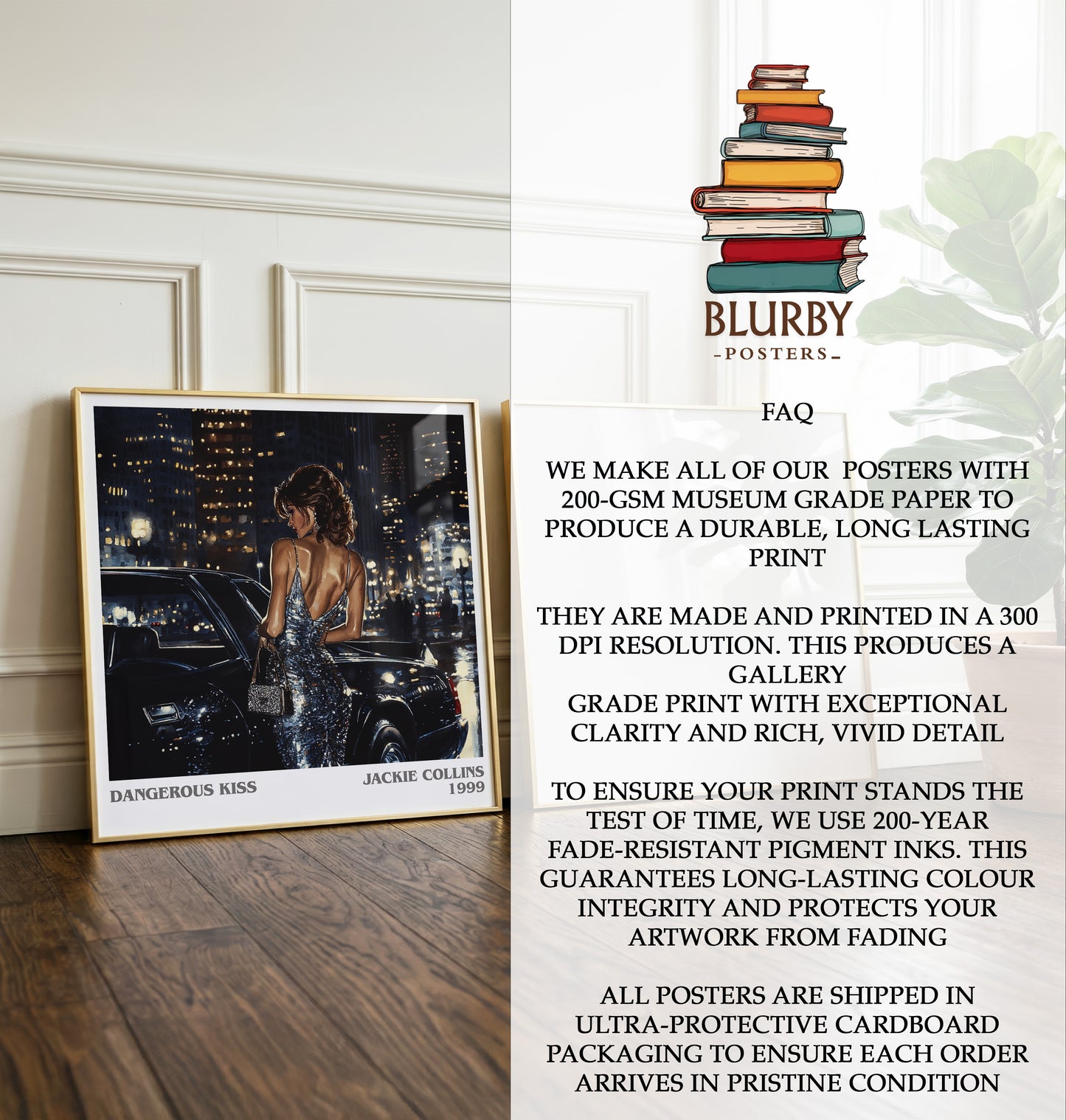 Dangerous Kiss Literary Art Print by Jackie Collins