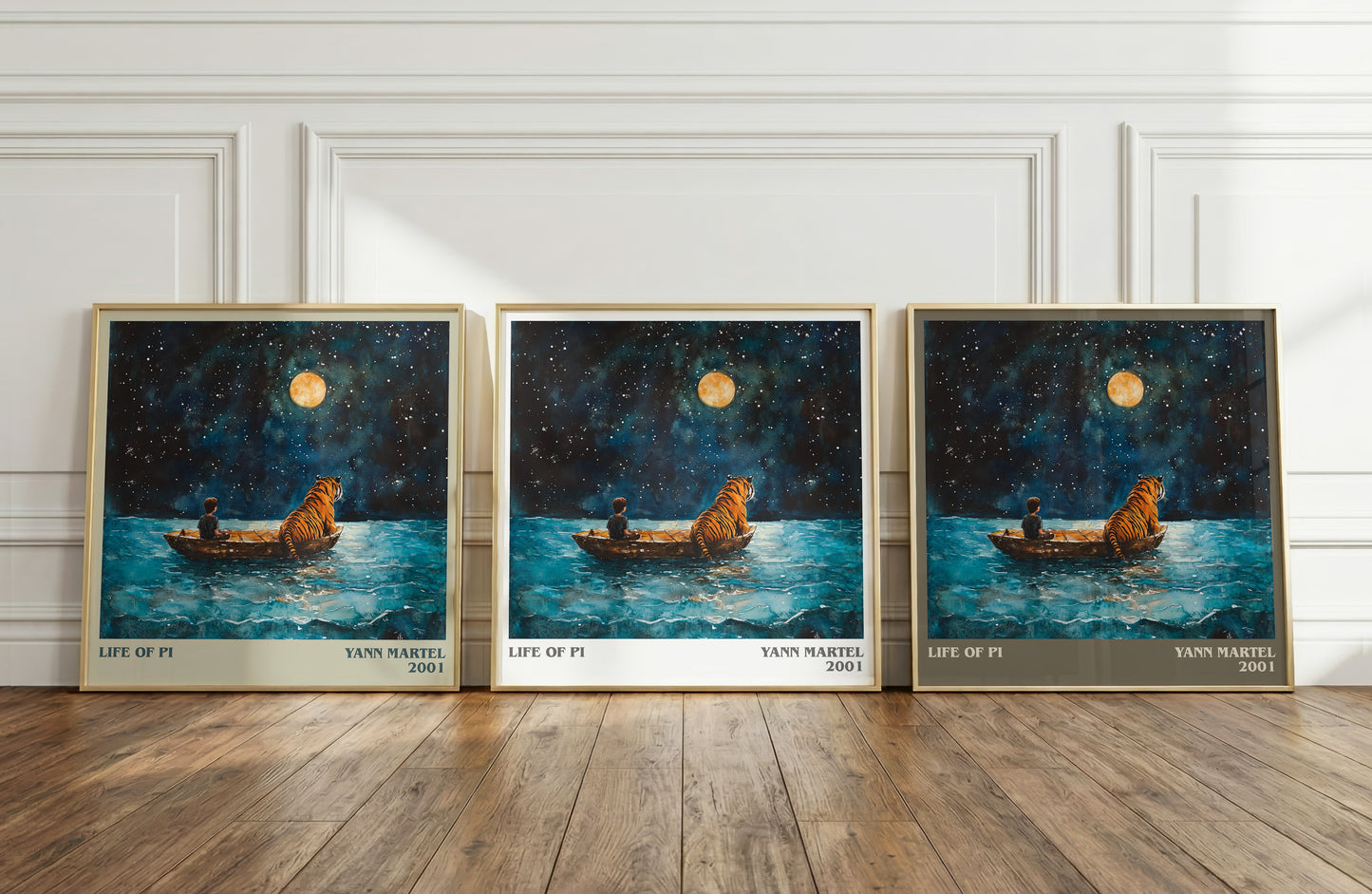 Life of Pi literary print framed by window – literary home decor