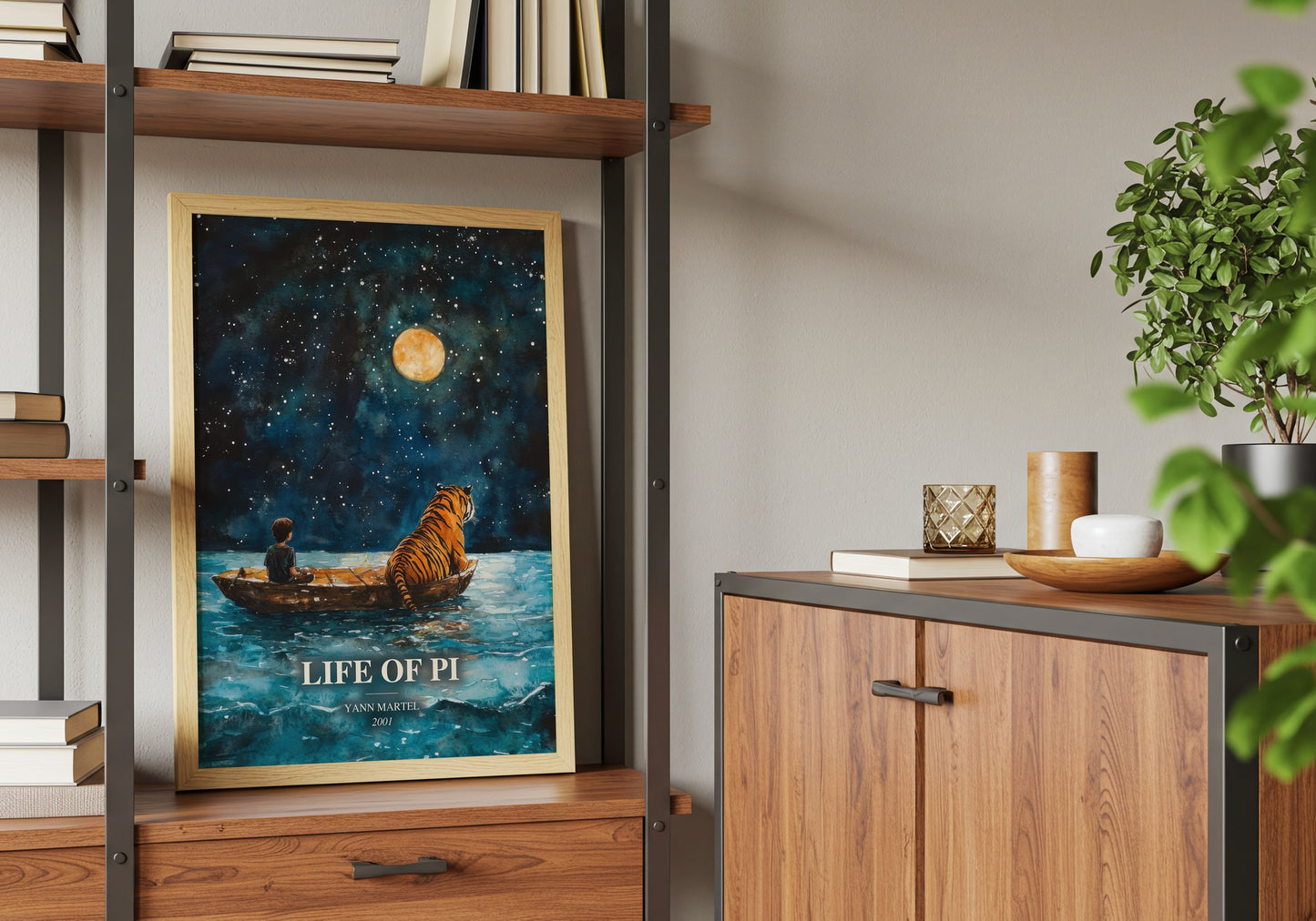 Life Of Pi book watercolour illustration paper finish options – matte satin gloss