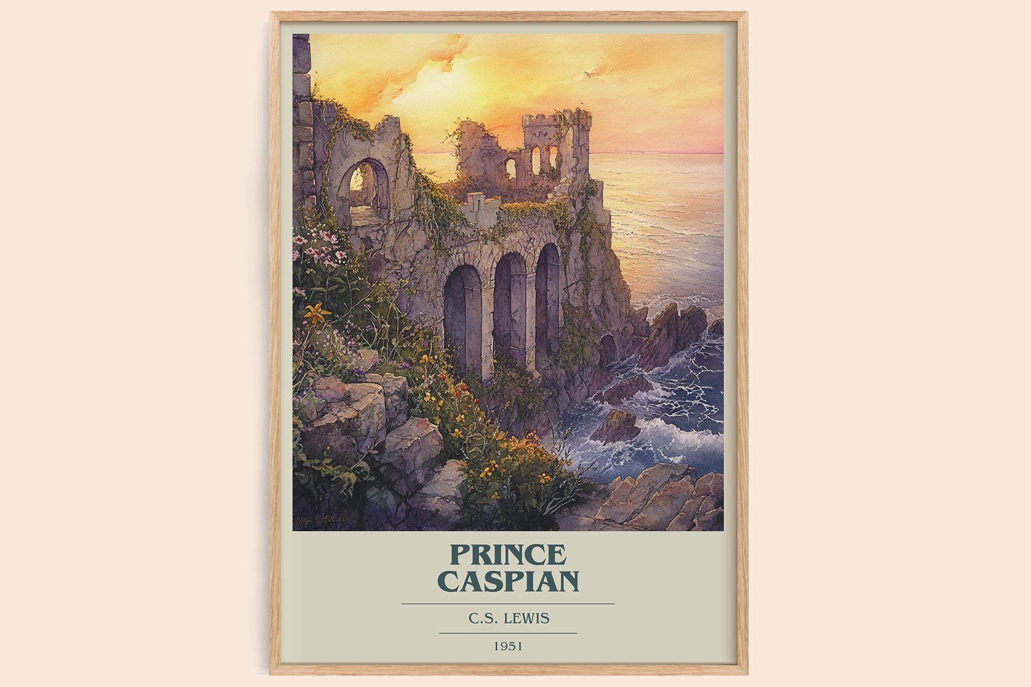 Prince Caspian Book Cover Poster by C.S. Lewis