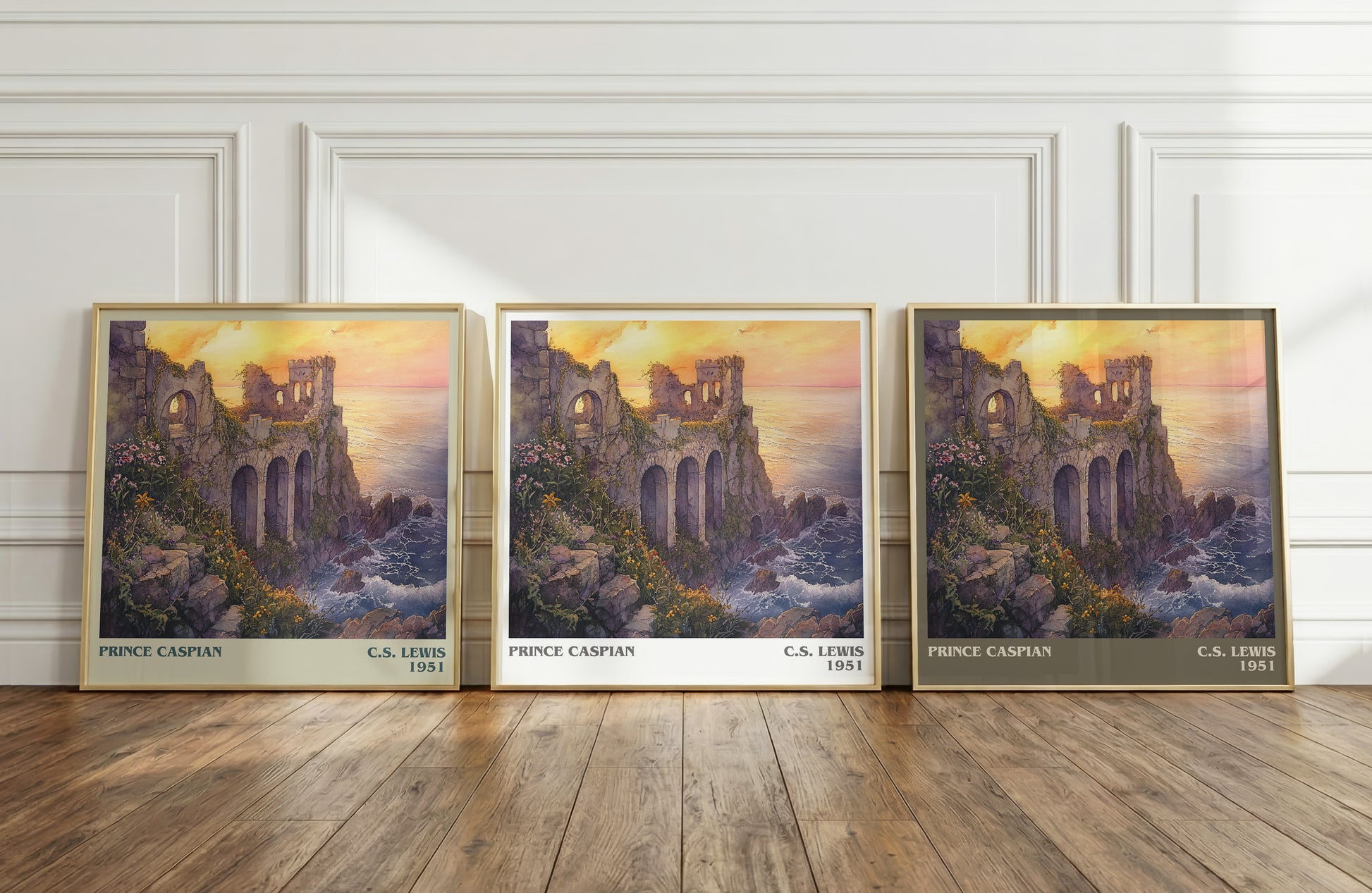 Prince Caspian literary print framed by window – literary home decor