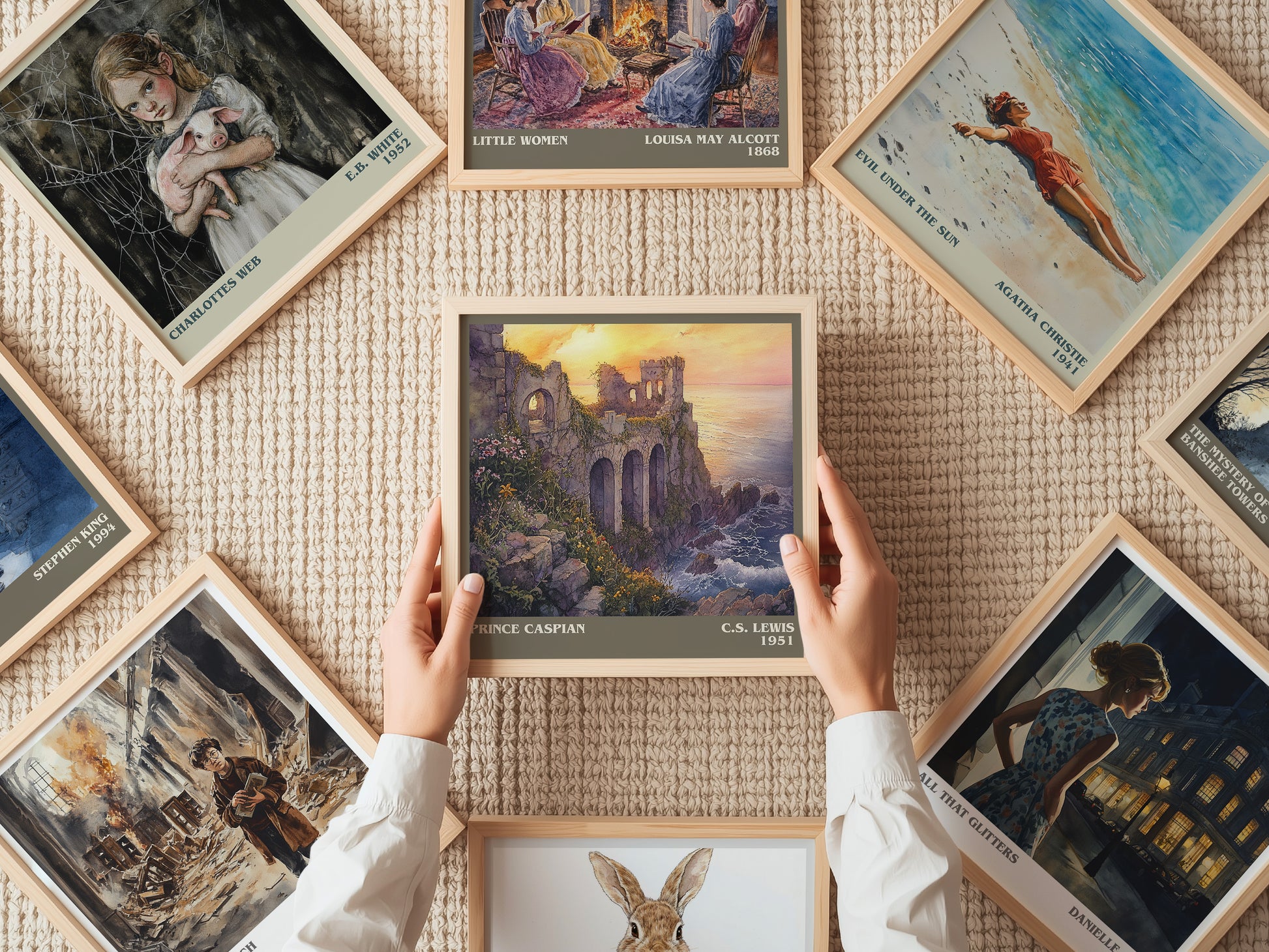 Prince Caspian literary print on bookshelf – C.S. Lewis fan gift