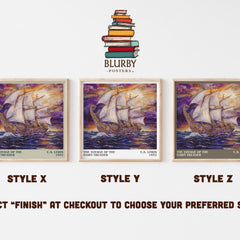 The Voyage of the Dawn Treader Literary Art Print by C. S. Lewis – Style X, Y and Z square prints side by side – choose your finish