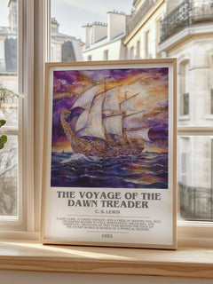 The Voyage of the Dawn Treader Bookish Wall Art by C. S. Lewis – framed print by a bright window