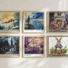 The Voyage of the Dawn Treader Literary Art Print by C. S. Lewis – square print in a six-frame gallery wall