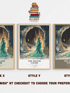 The Silver Chair Book Cover Poster by C. S. Lewis – Style X, Y and Z side by side – choose your finish