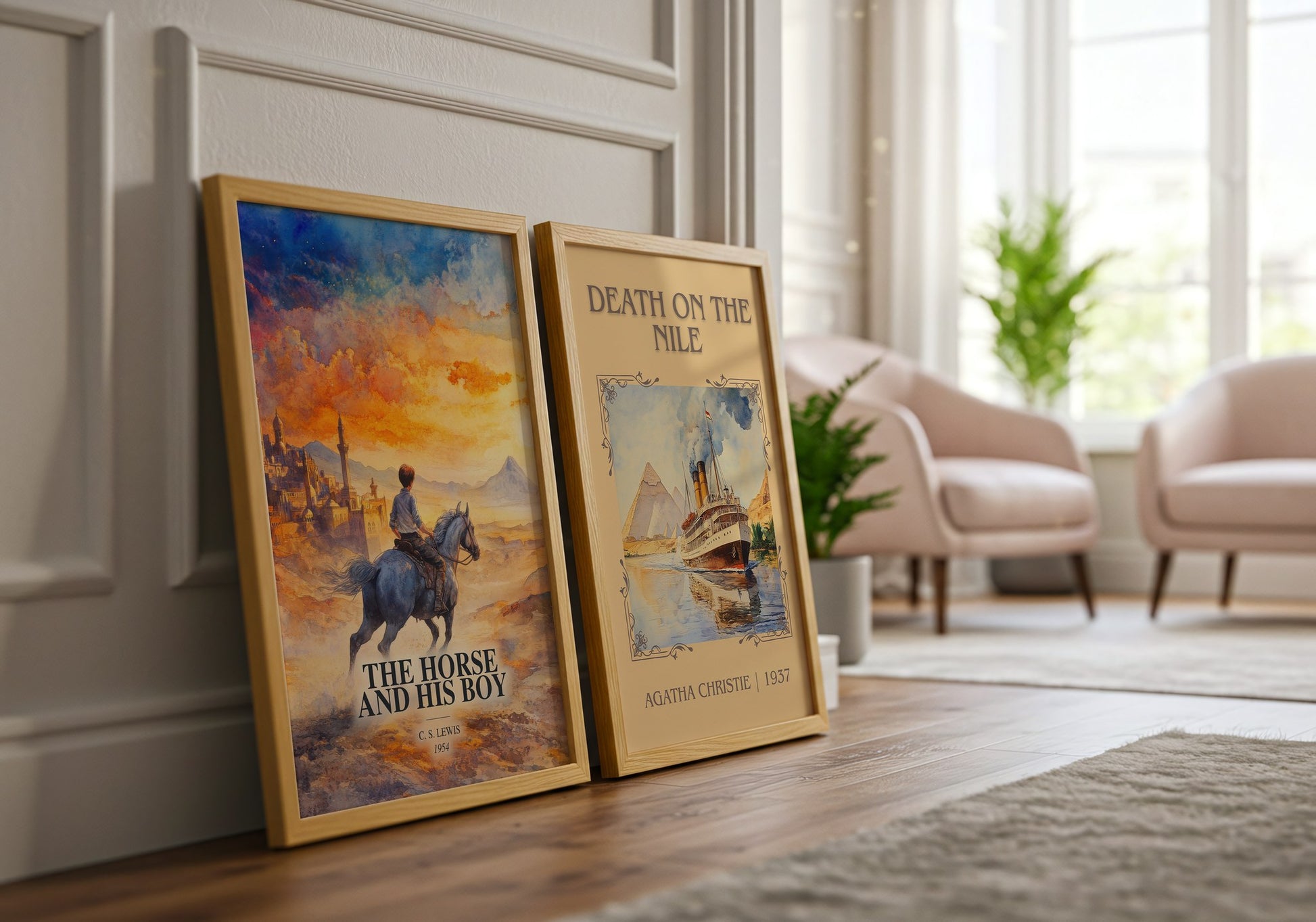 The Horse And His Boy watercolour print framed by window – literary home decor