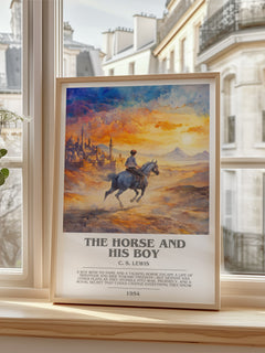 The Horse and his Boy Bookish Wall Art by C. S. Lewis – framed print by a bright window