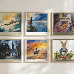 The Horse and his Boy Literary Art Print by C. S. Lewis – square print in a six-frame gallery wall