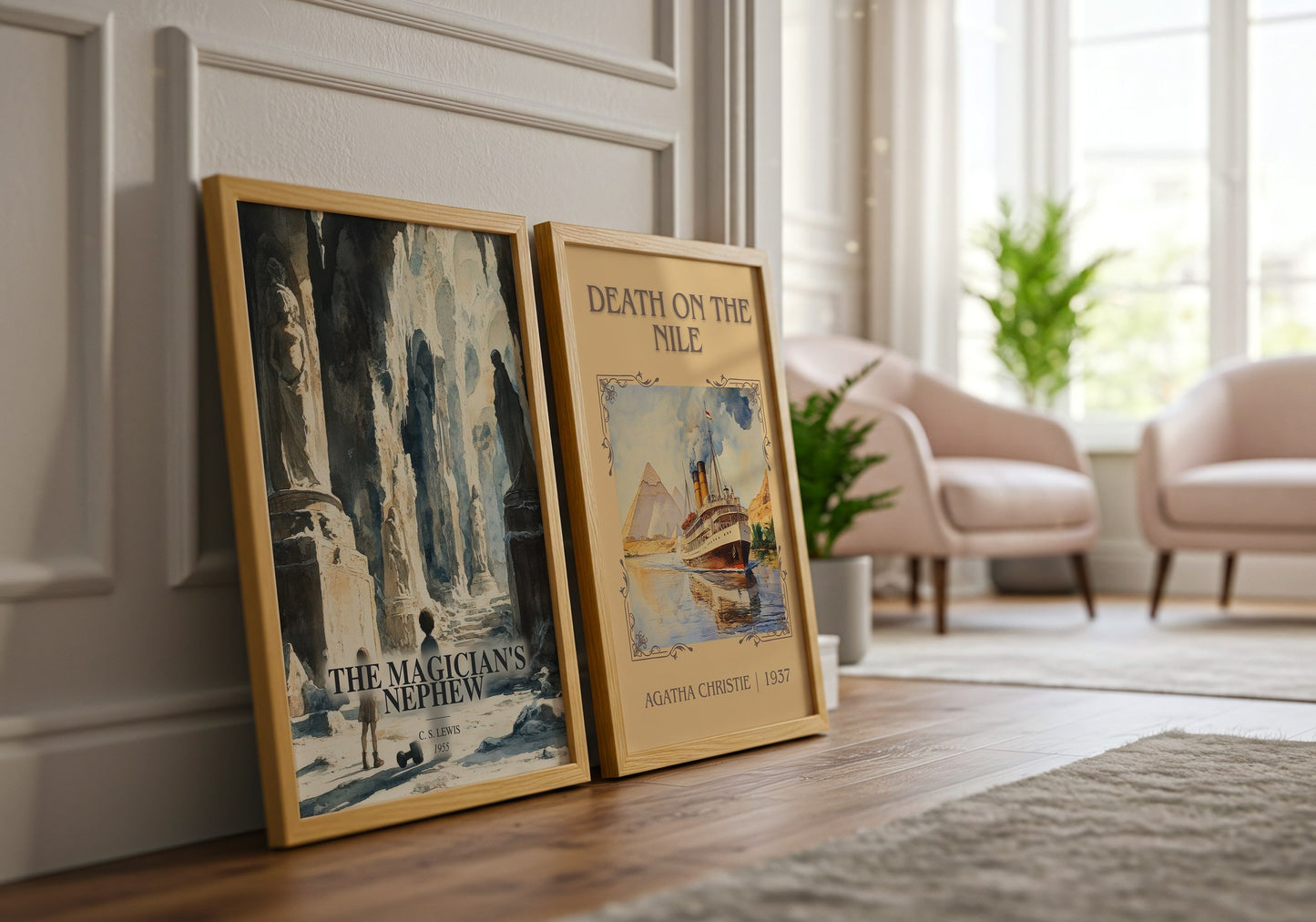 The Magician'S Nephew watercolour print framed by window – literary home decor