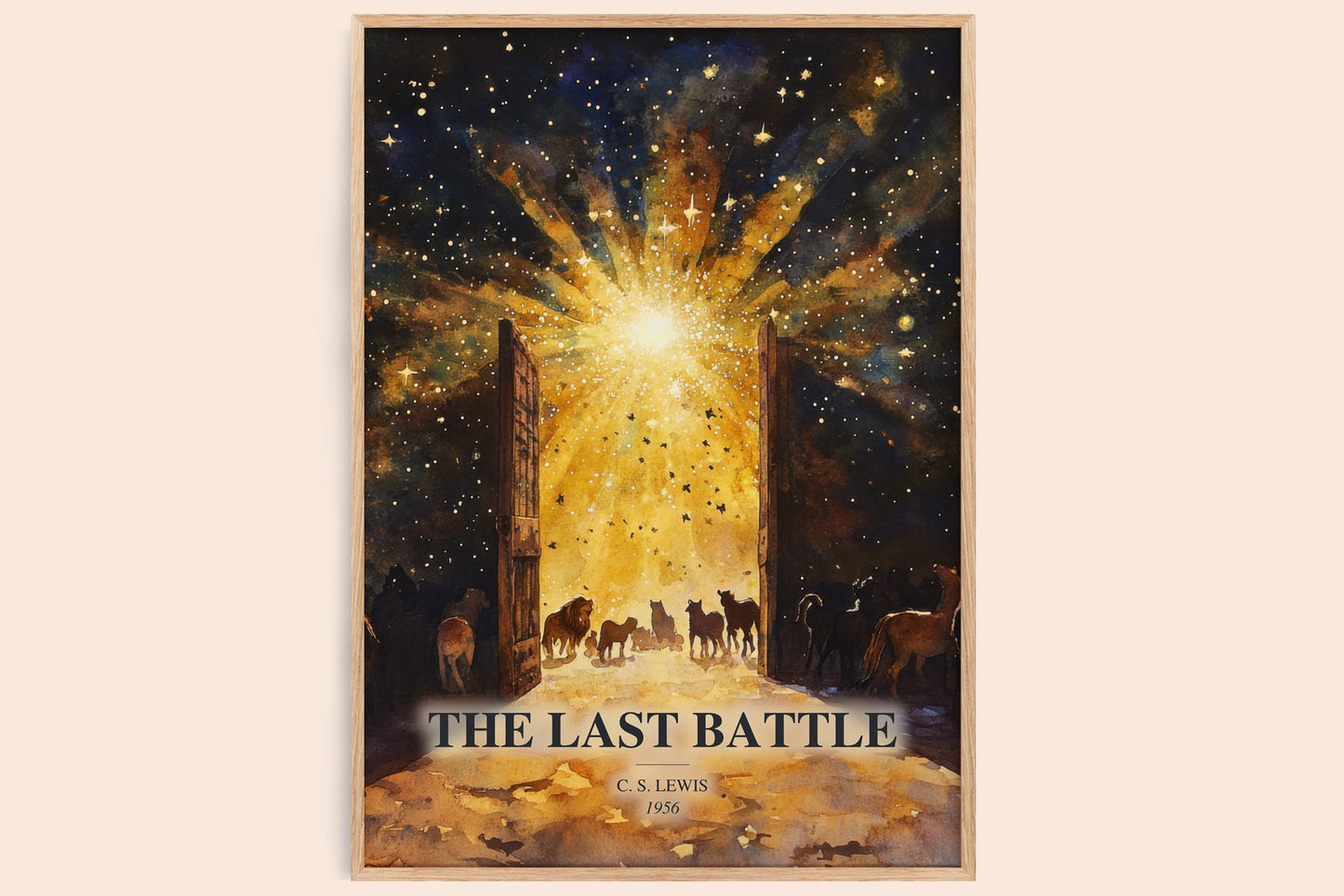 The Last Battle watercolour book poster by C. S. Lewis – framed literary art print