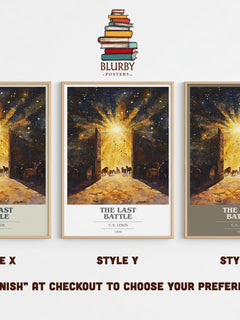 The Last Battle Book Cover Poster by C. S. Lewis – Style X, Y and Z side by side – choose your finish