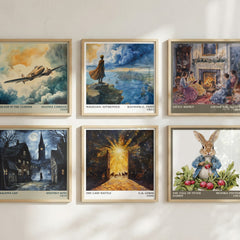 The Last Battle Literary Art Print by C. S. Lewis – square print in a six-frame gallery wall