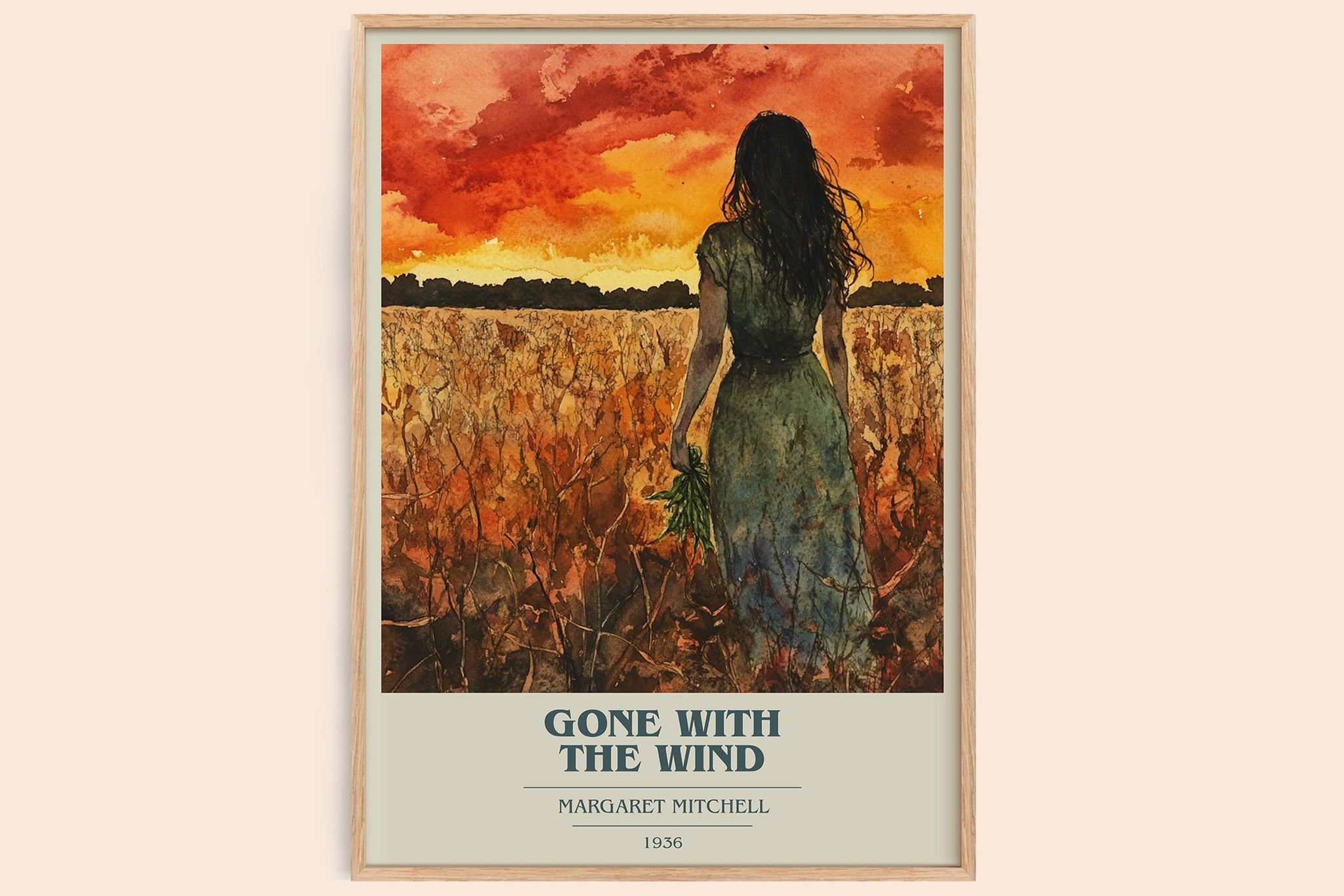 Gone with the Wind Book Cover Poster by Margaret Mitchell