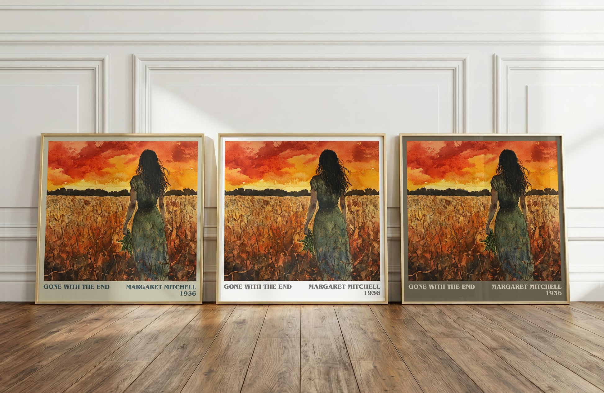 Gone with the Wind literary print framed by window – literary home decor
