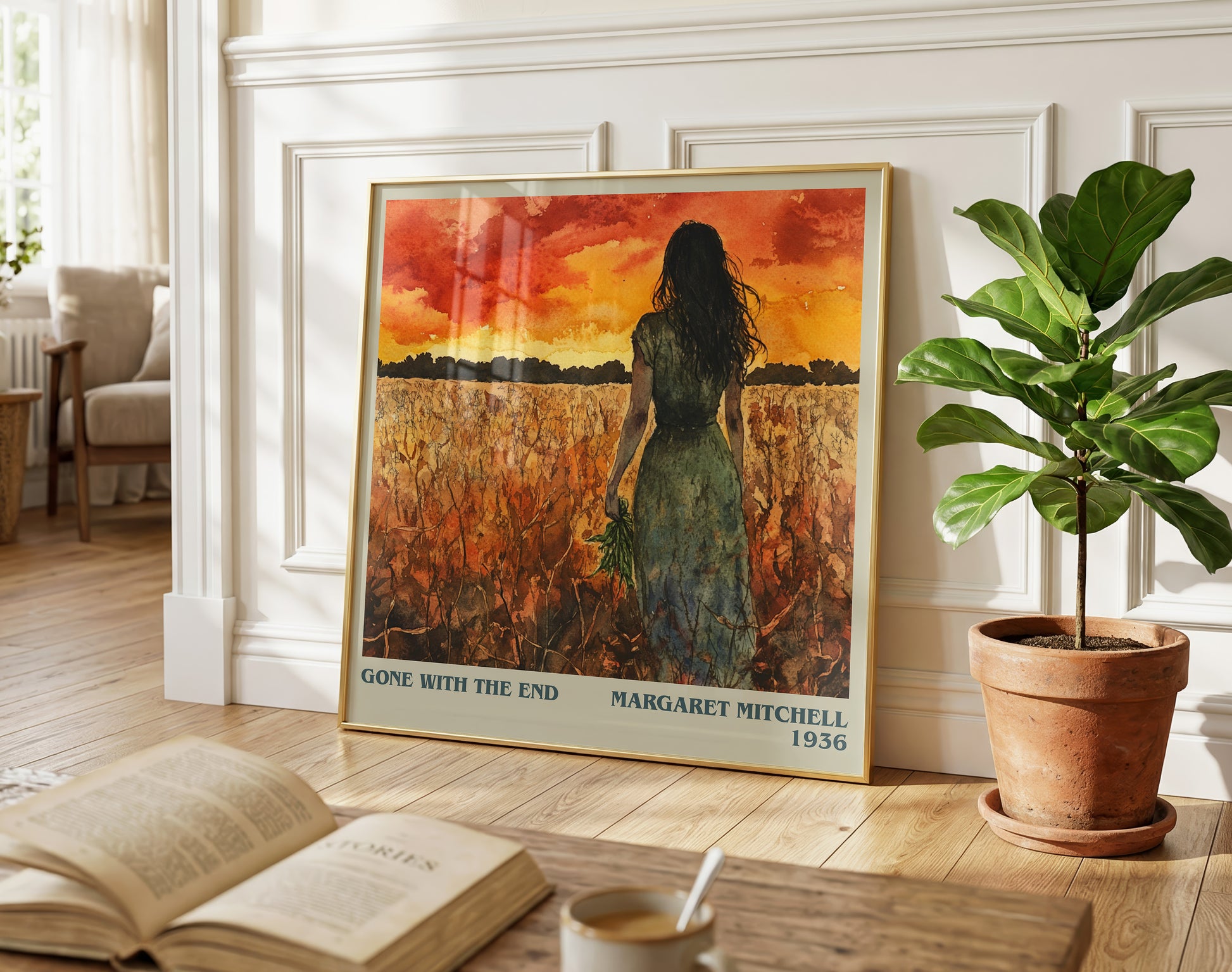 Gone with the Wind literary poster paired in gallery wall – literary art prints