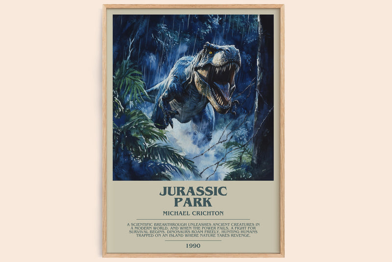 Jurassic Park Bookish Wall Art by Michael Crichton (Modern style)