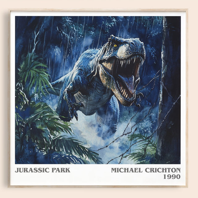 Jurassic Park Literary Art Print by Michael Crichton