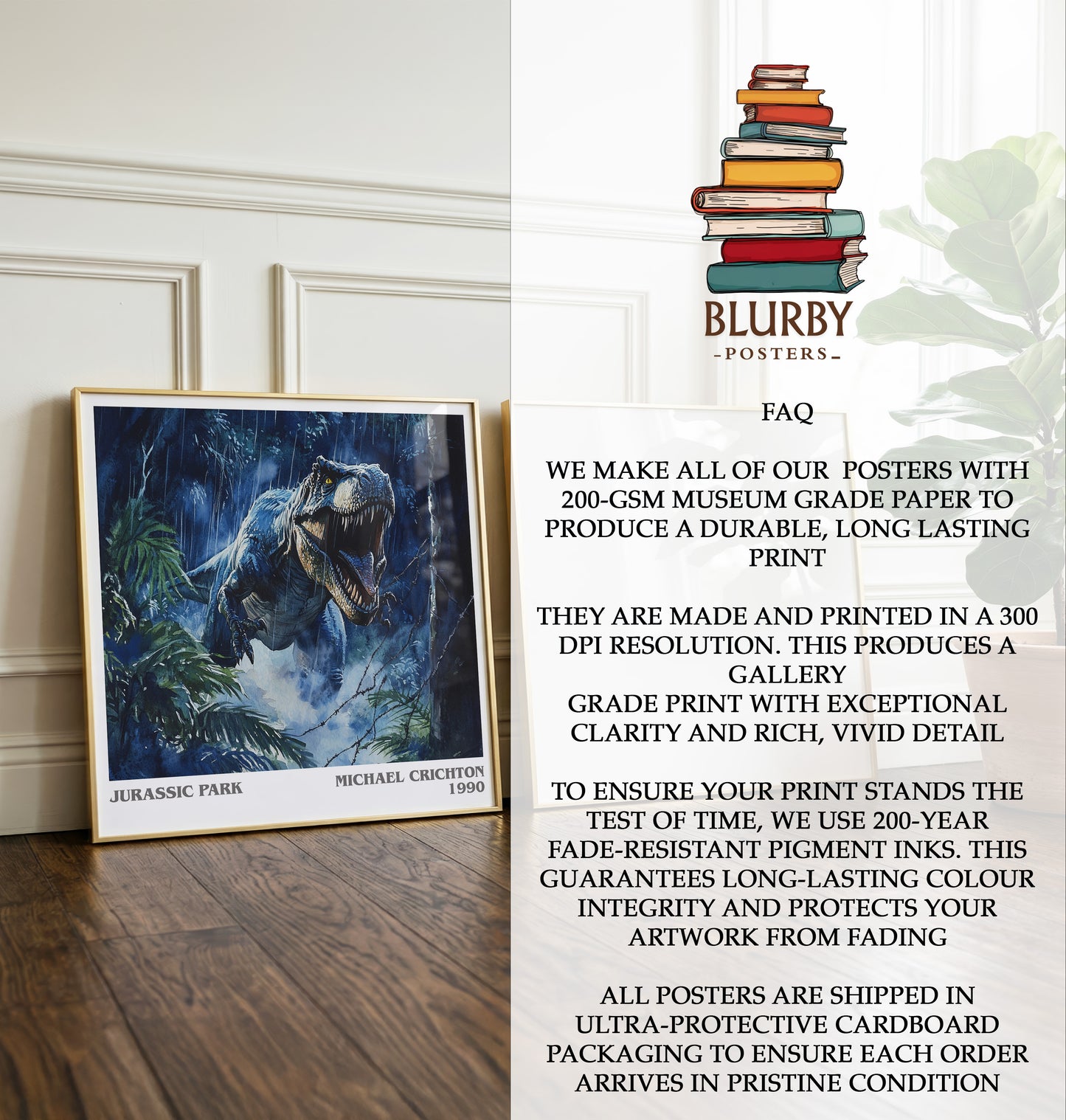 Jurassic Park Literary Art Print by Michael Crichton