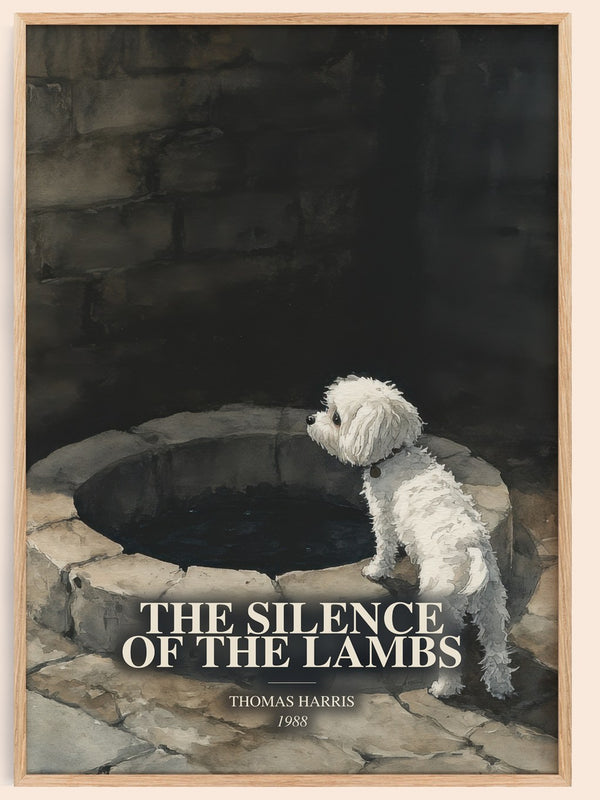 The Silence Of The Lambs watercolour book poster by Thomas Harris – framed literary art print