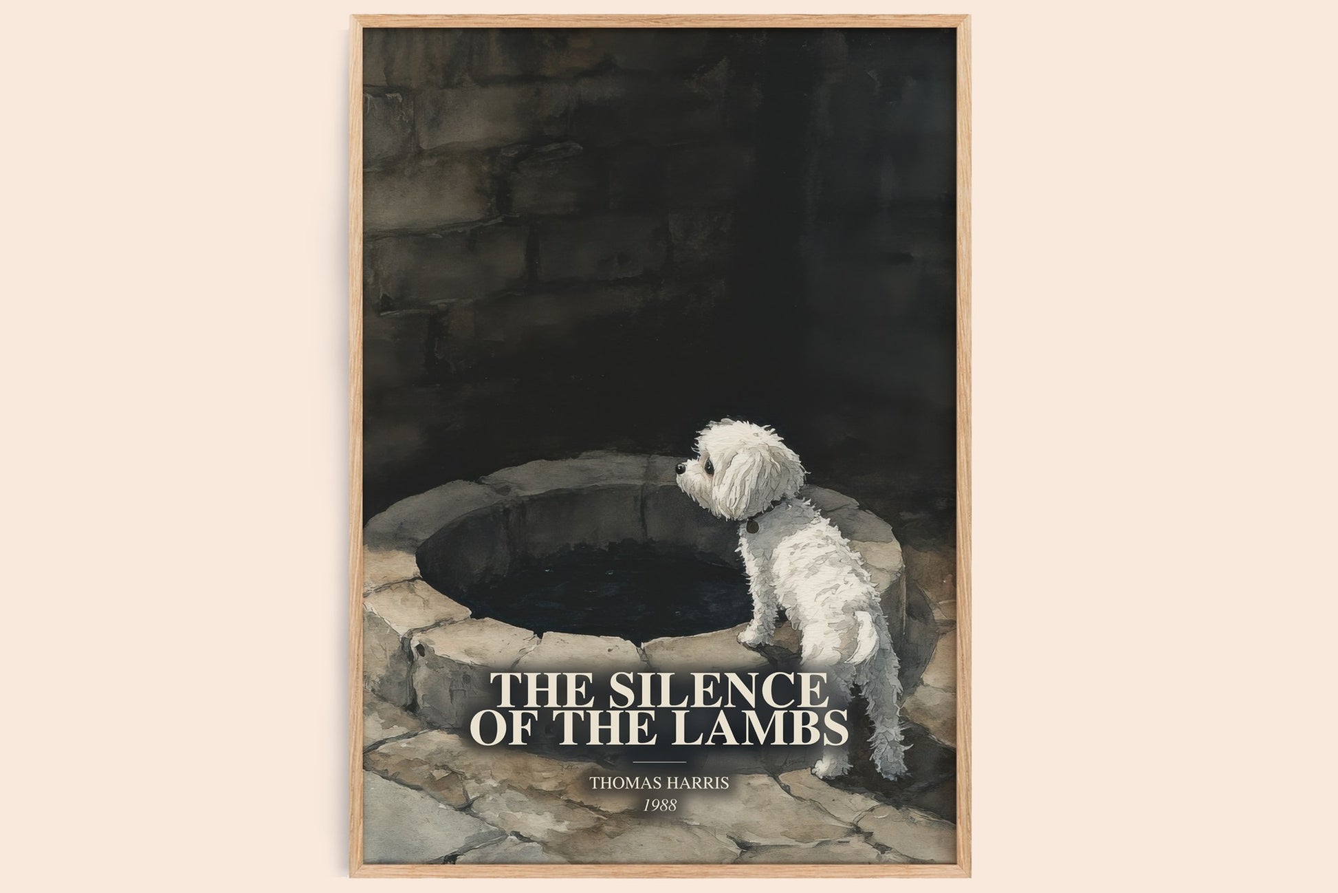 The Silence Of The Lambs watercolour book poster by Thomas Harris – framed literary art print
