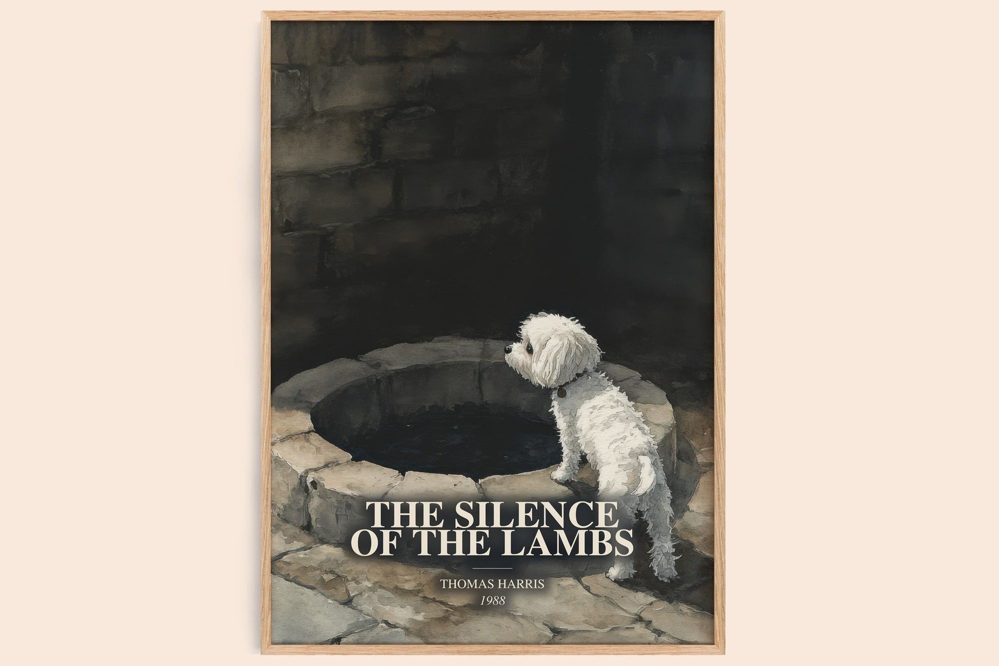 The Silence Of The Lambs watercolour book poster by Thomas Harris – framed literary art print