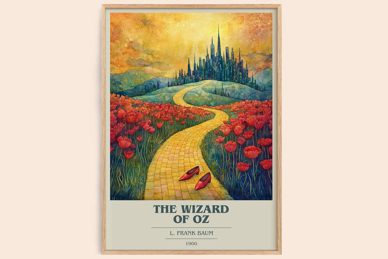 The Wizard Of Oz Book Cover Poster by L. Frank Baum (Modern Minimalist style)