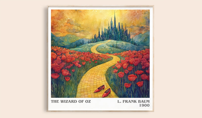 The Wizard Of Oz Literary Art Print by L. Frank Baum (Square style)