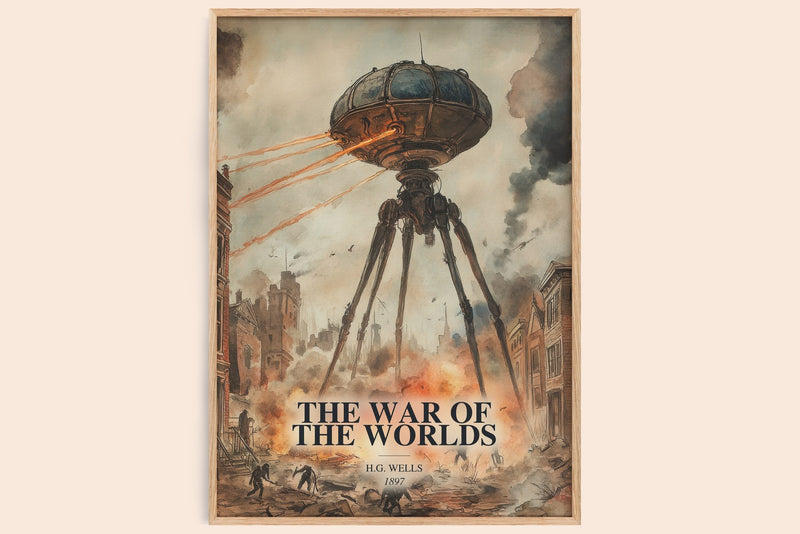 The War Of The Worlds Book Watercolour Illustration by H.G. Wells (Edge style)