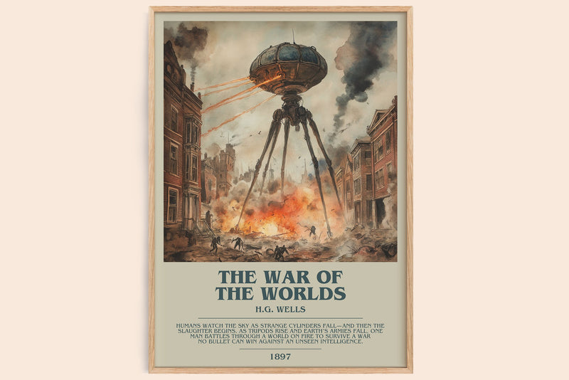 The War Of The Worlds Bookish Wall Art by H.G. Wells (Modern style)