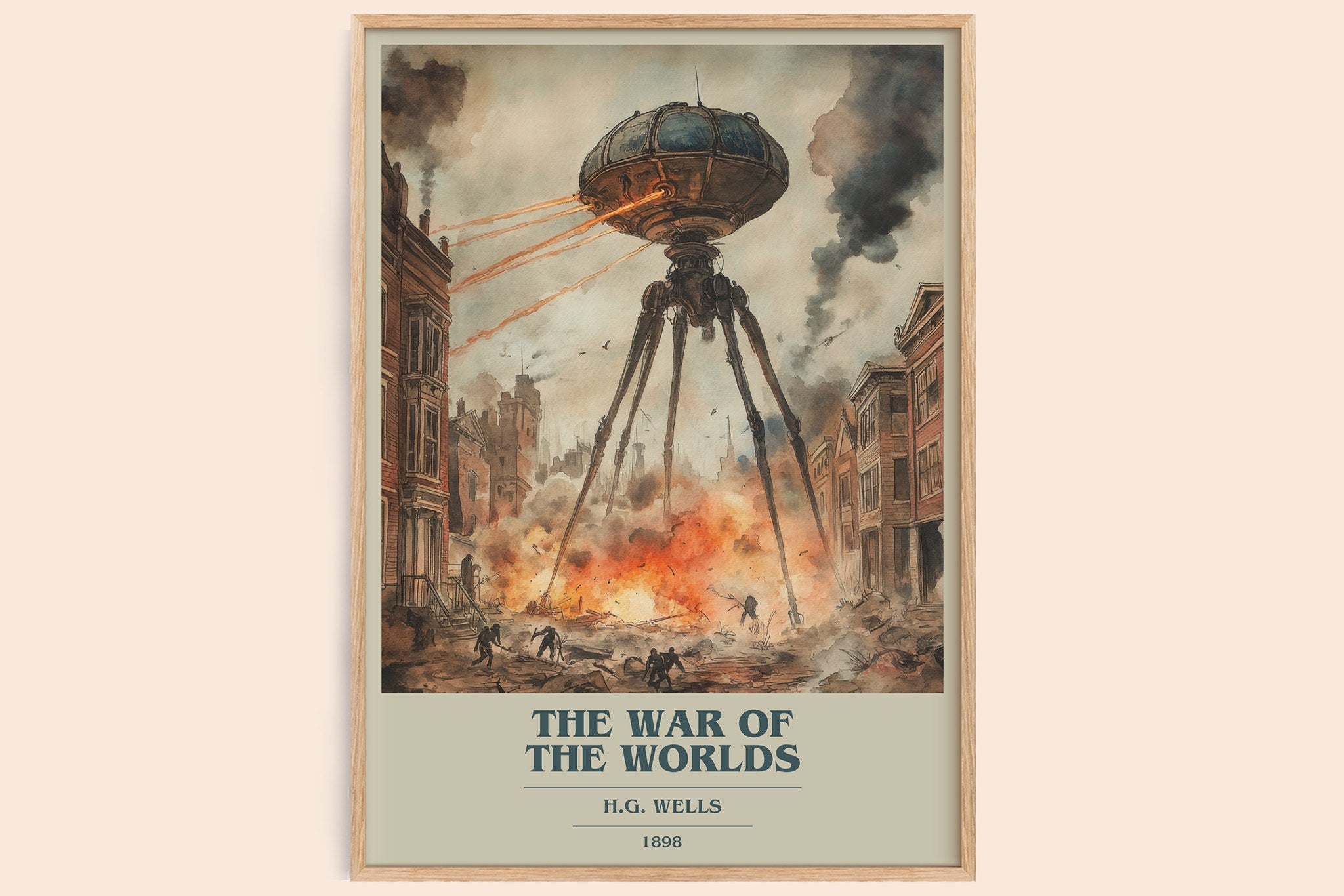 The War Of The Worlds Book Cover Poster by H.G. Wells