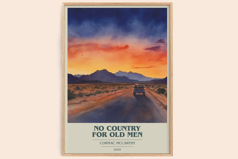 No Country For Old Men Book Cover Poster by Cormac Mccarthy (Modern Minimalist style)
