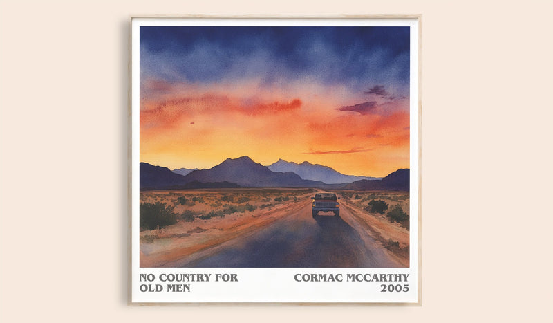 No Country For Old Men Literary Art Print by Cormac Mccarthy (Square style)
