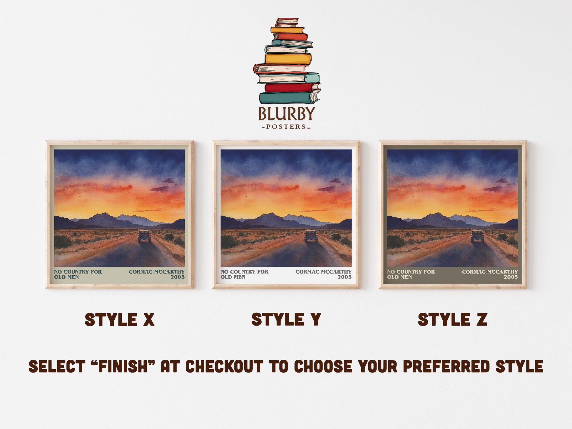 No Country For Old Men literary art print colour and style options – Cormac Mccarthy book art