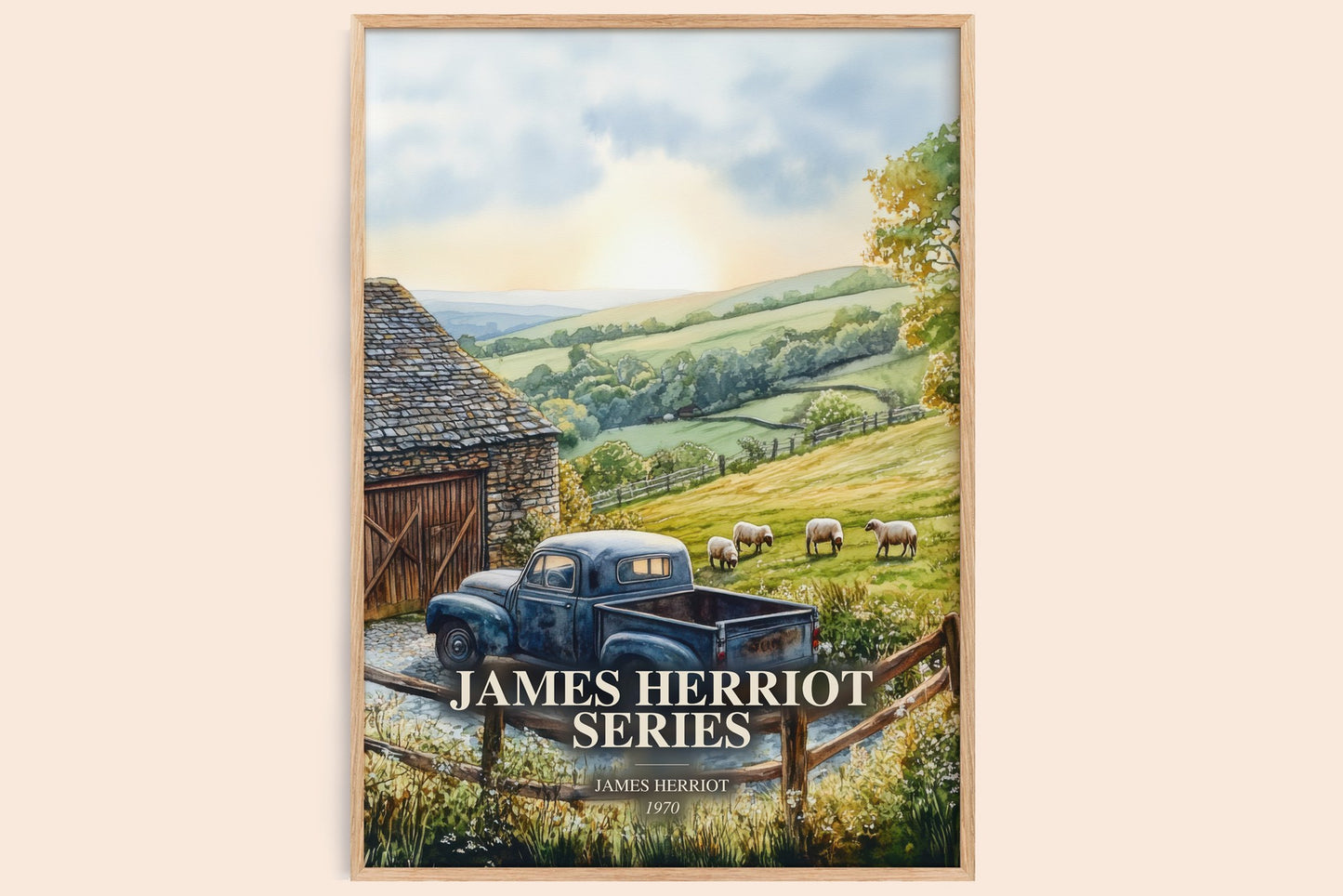 James Herriot Series watercolour book poster by James Herriot – framed literary art print