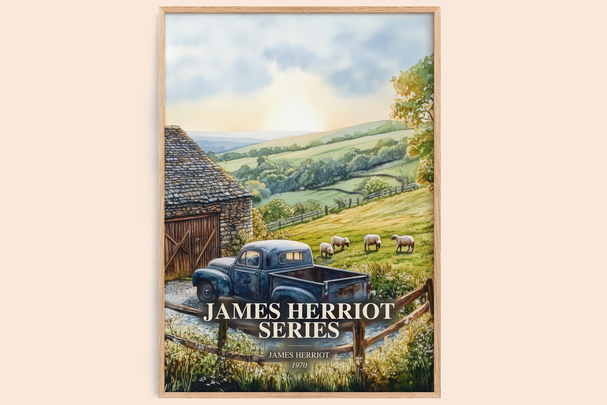 James Herriot Series watercolour book poster by James Herriot – framed literary art print