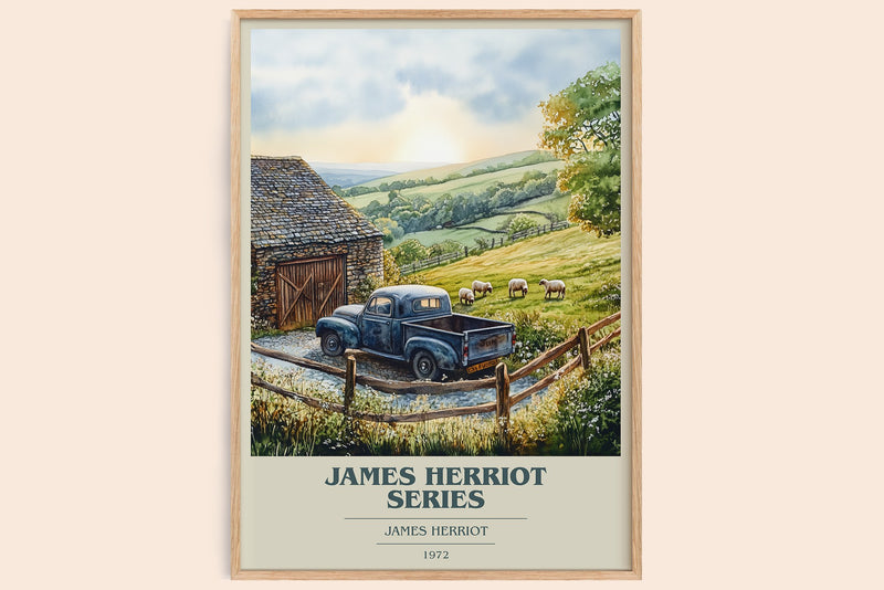 James Herriot Series Book Cover Poster by James Herriot (Modern Minimalist style)