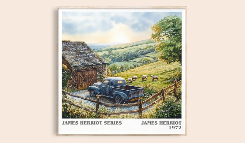 James Herriot Series Literary Art Print by James Herriot (Square style)