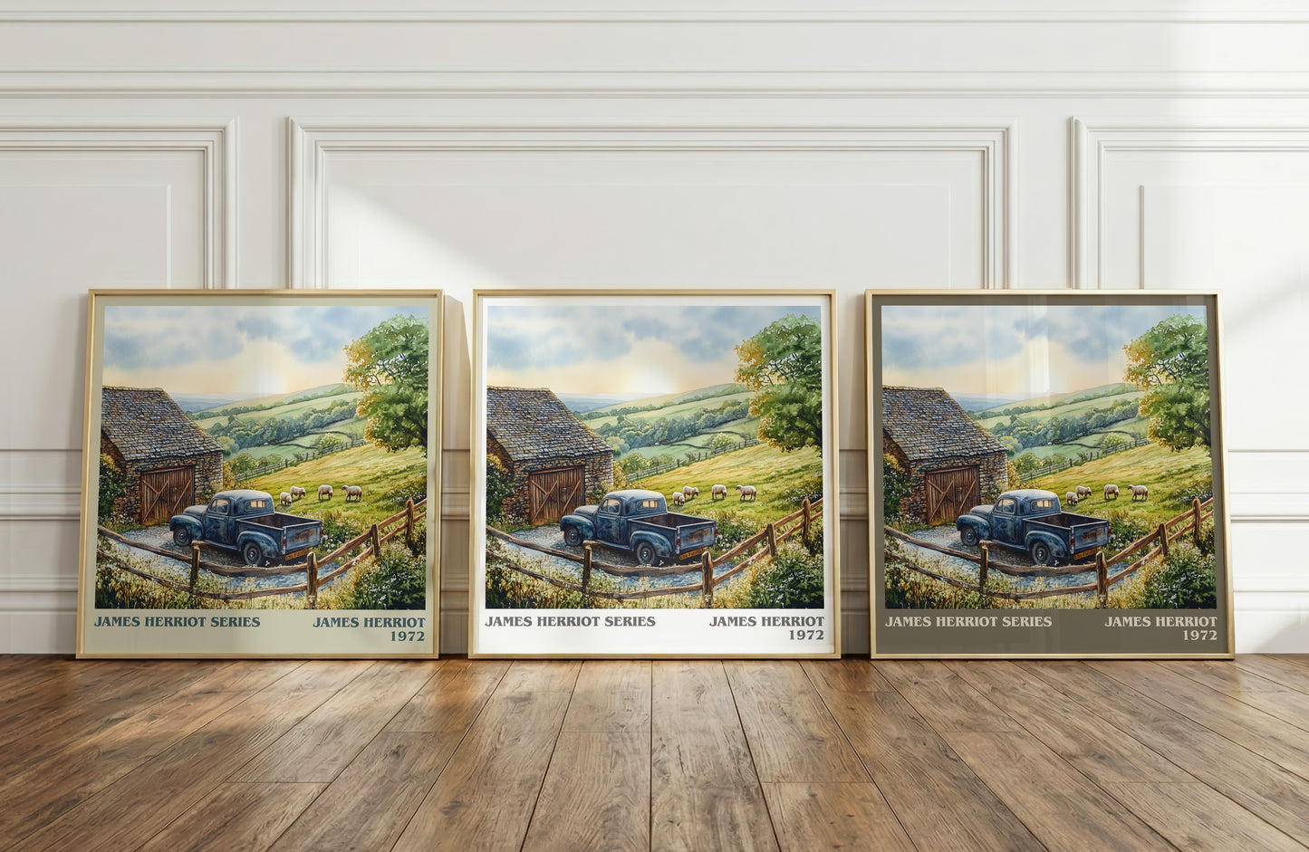 James Herriot Series literary print framed by window – literary home decor