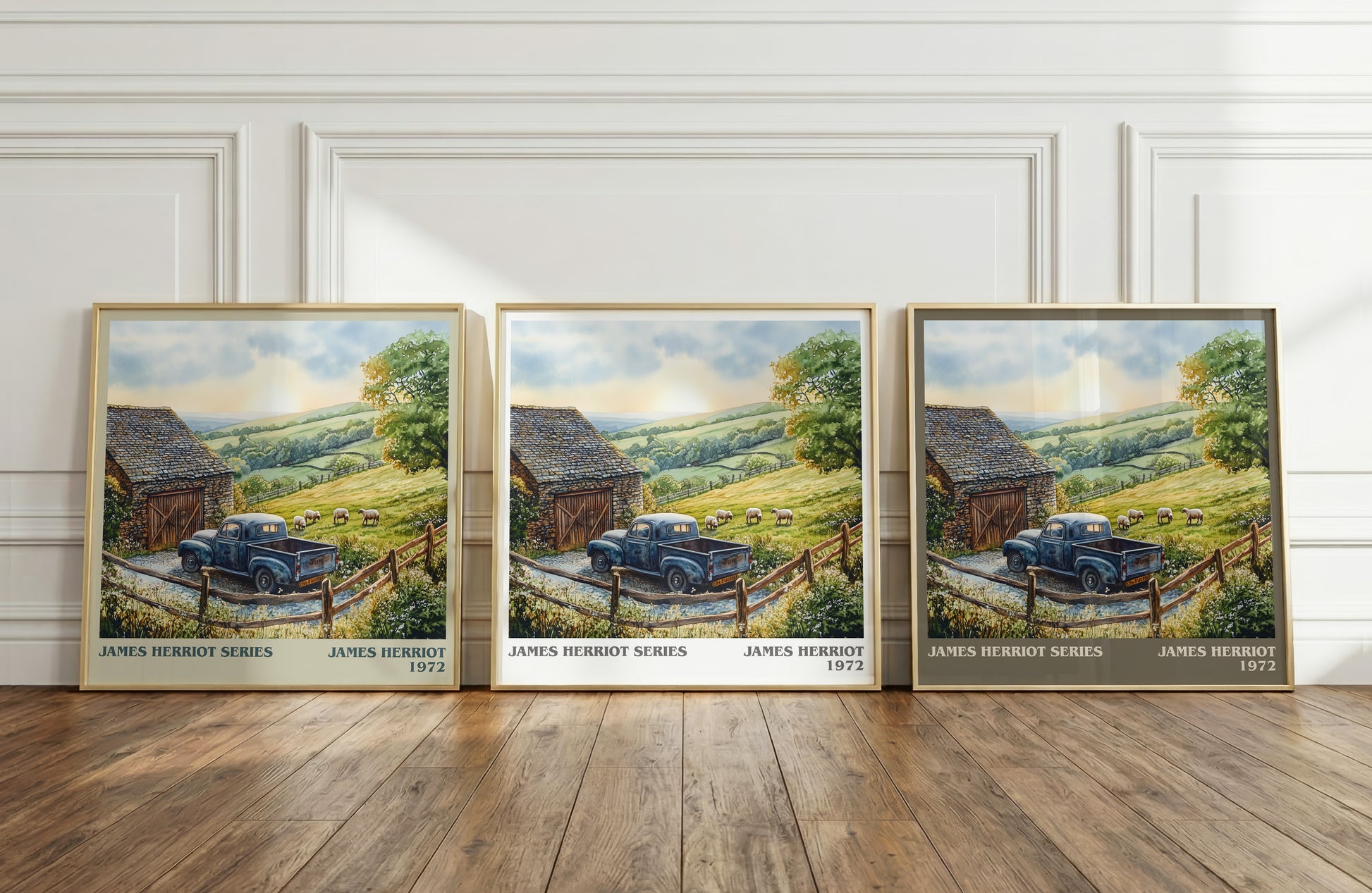 James Herriot Series literary print framed by window – literary home decor