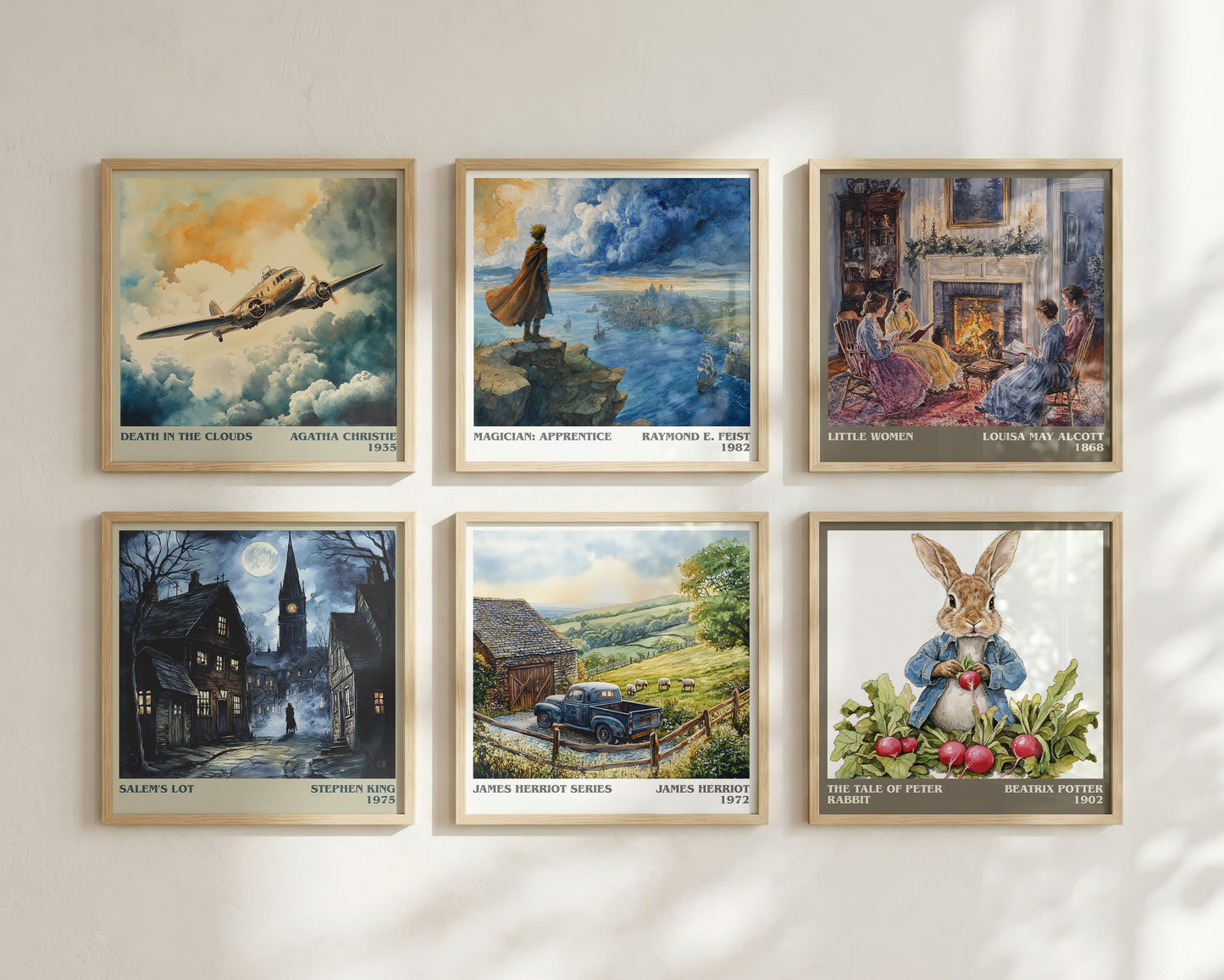 James Herriot Series literary book poster framed on wall – memoir wall art