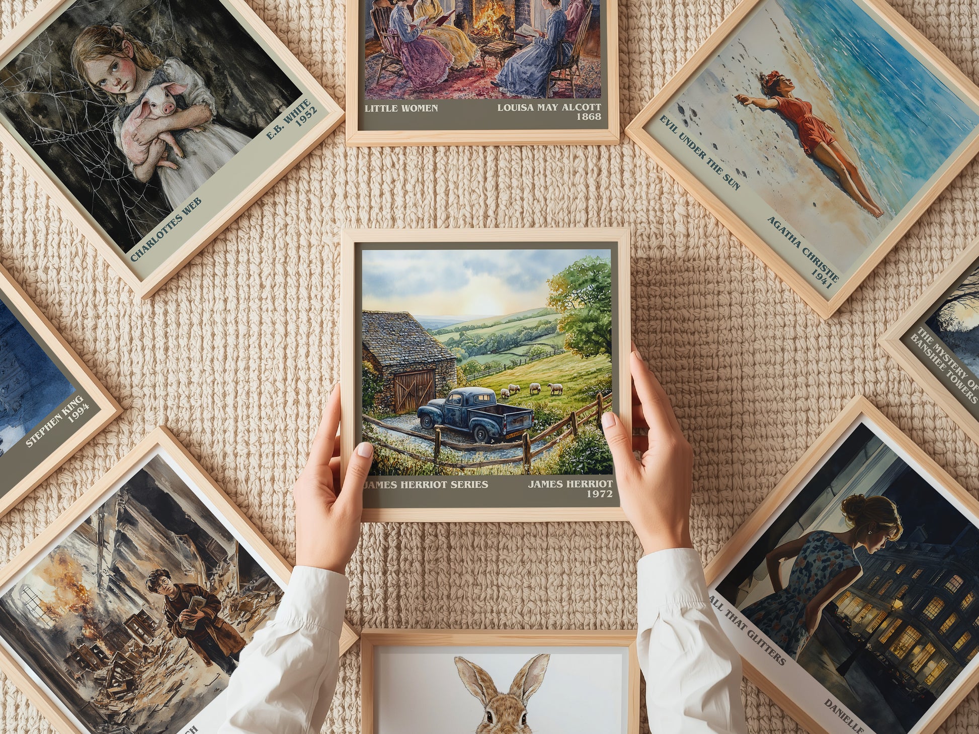 James Herriot Series literary print on bookshelf – James Herriot fan gift