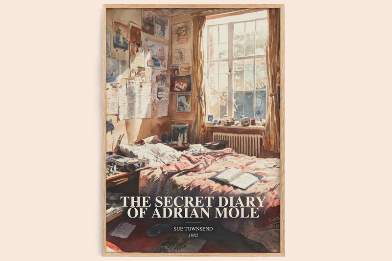 Secret Diary Of Adrian Mole Book Watercolour Illustration – S. (Edge style)