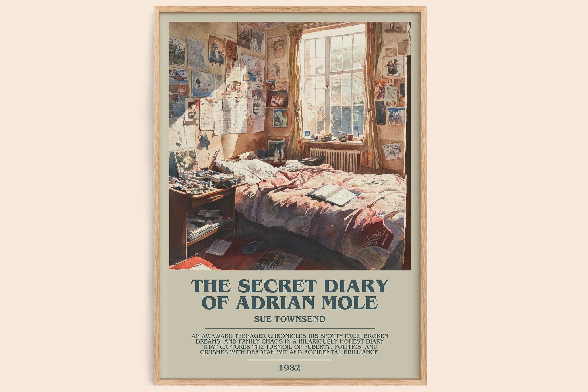 The Secret Diary Of Adrian Mole Bookish Wall Art by Sue Townsend