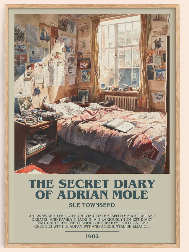 The Secret Diary Of Adrian Mole Bookish Wall Art by Sue Townsend
