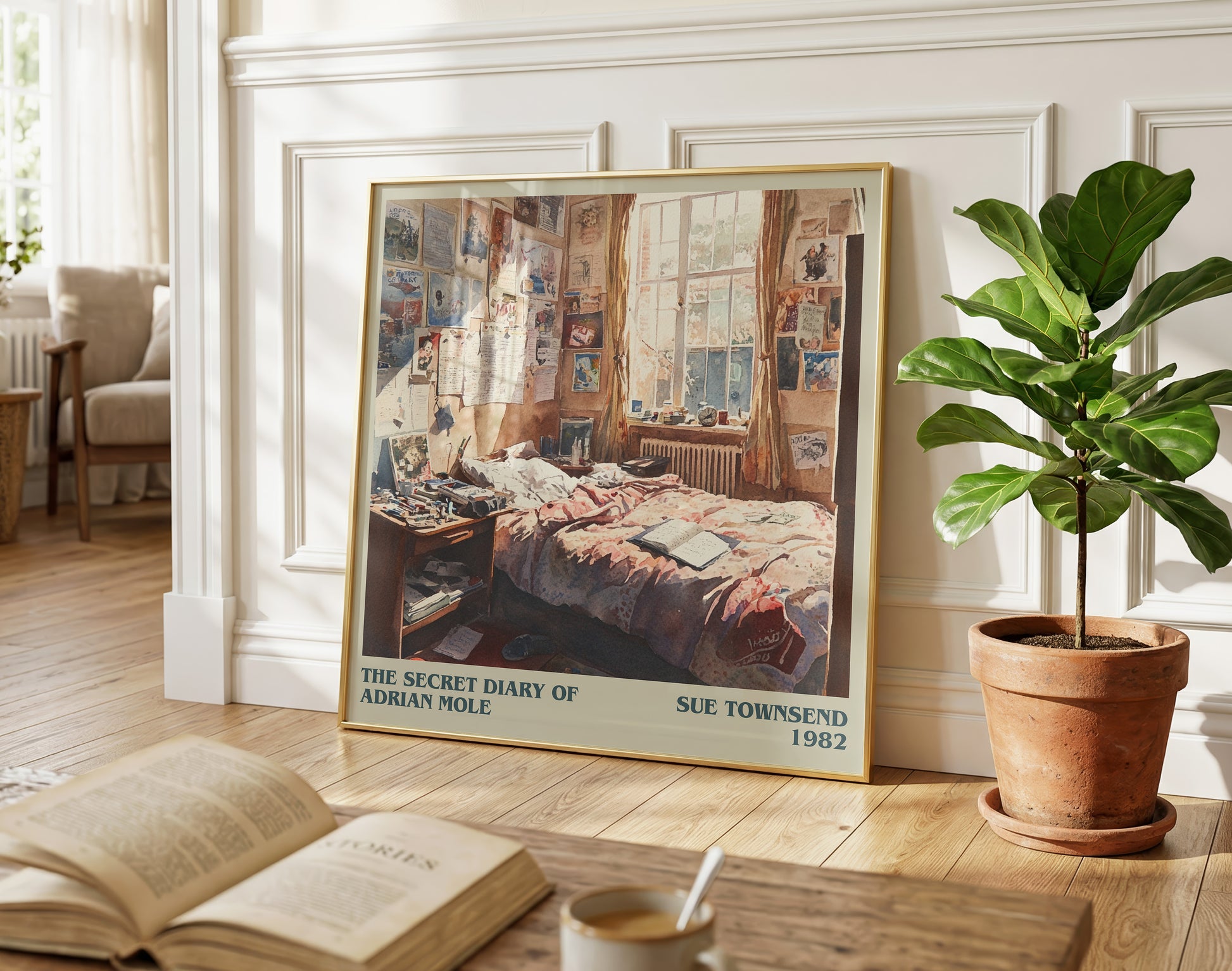 The Secret Diary Of Adrian Mole literary poster paired in gallery wall – literary art prints