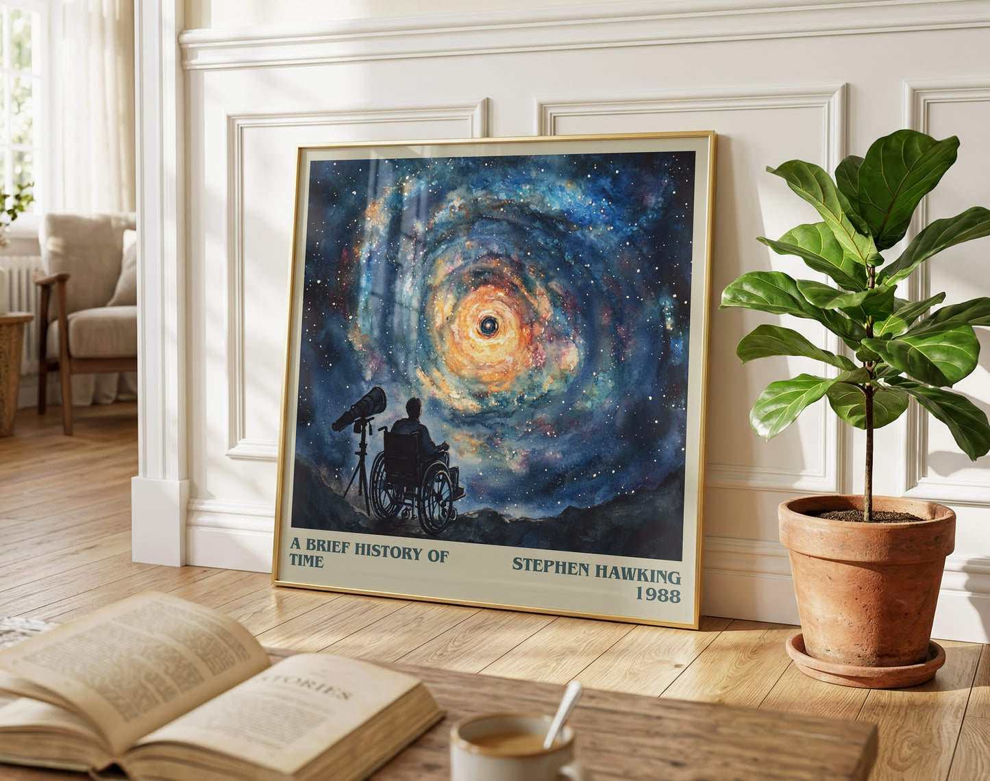 A Brief History of Time literary poster paired in gallery wall – literary art prints
