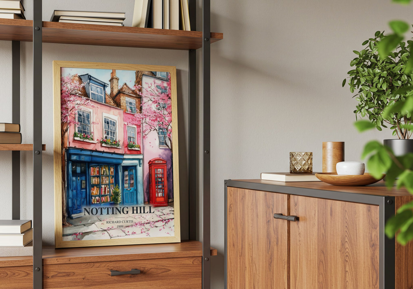 Notting Hill book watercolour illustration paper finish options – matte satin gloss