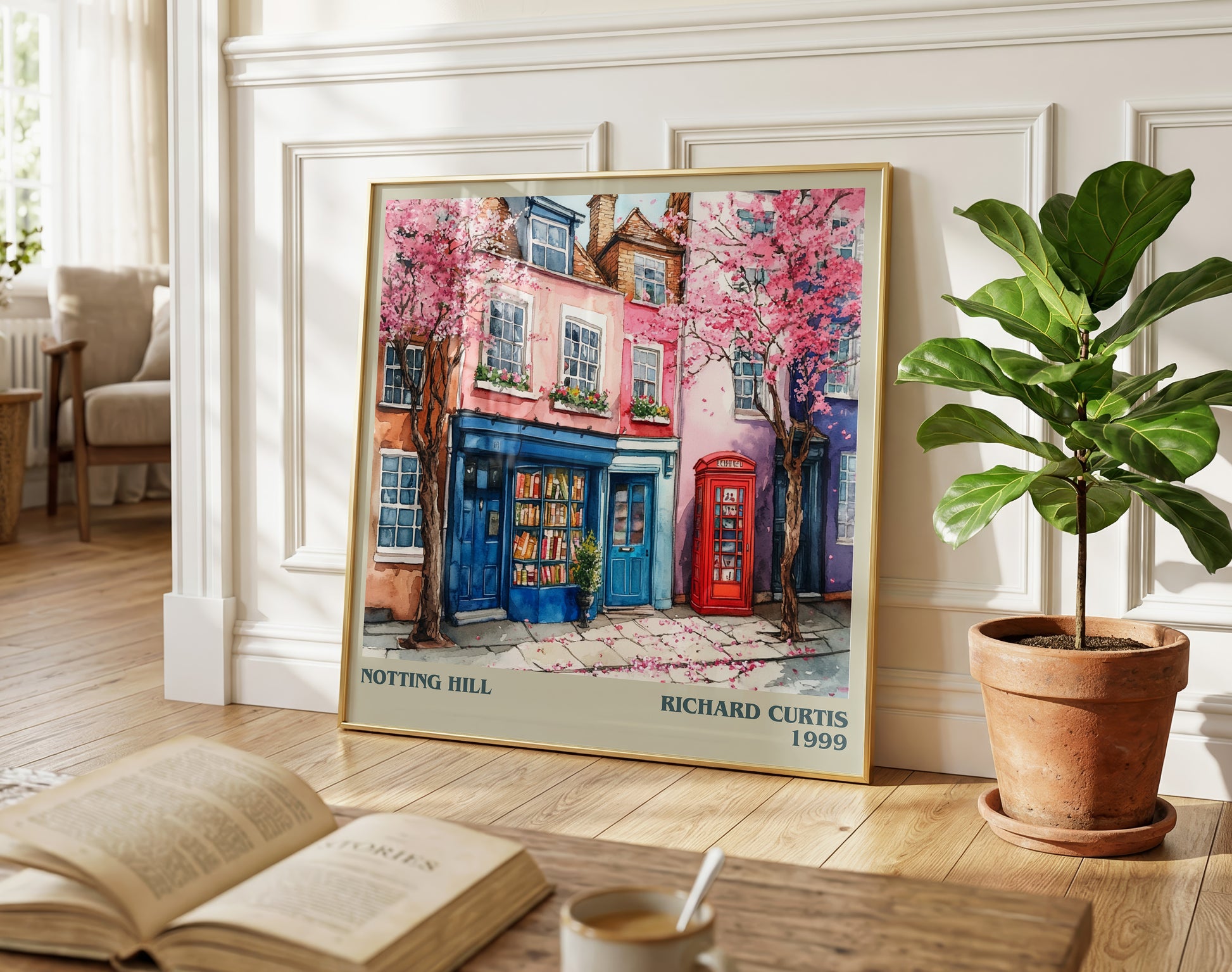 Notting Hill literary poster paired in gallery wall – literary art prints