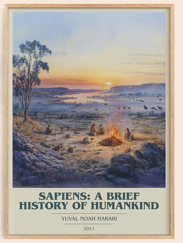 Sapiens: A Brief History of Humankind Book Cover Poster by Y. Harari